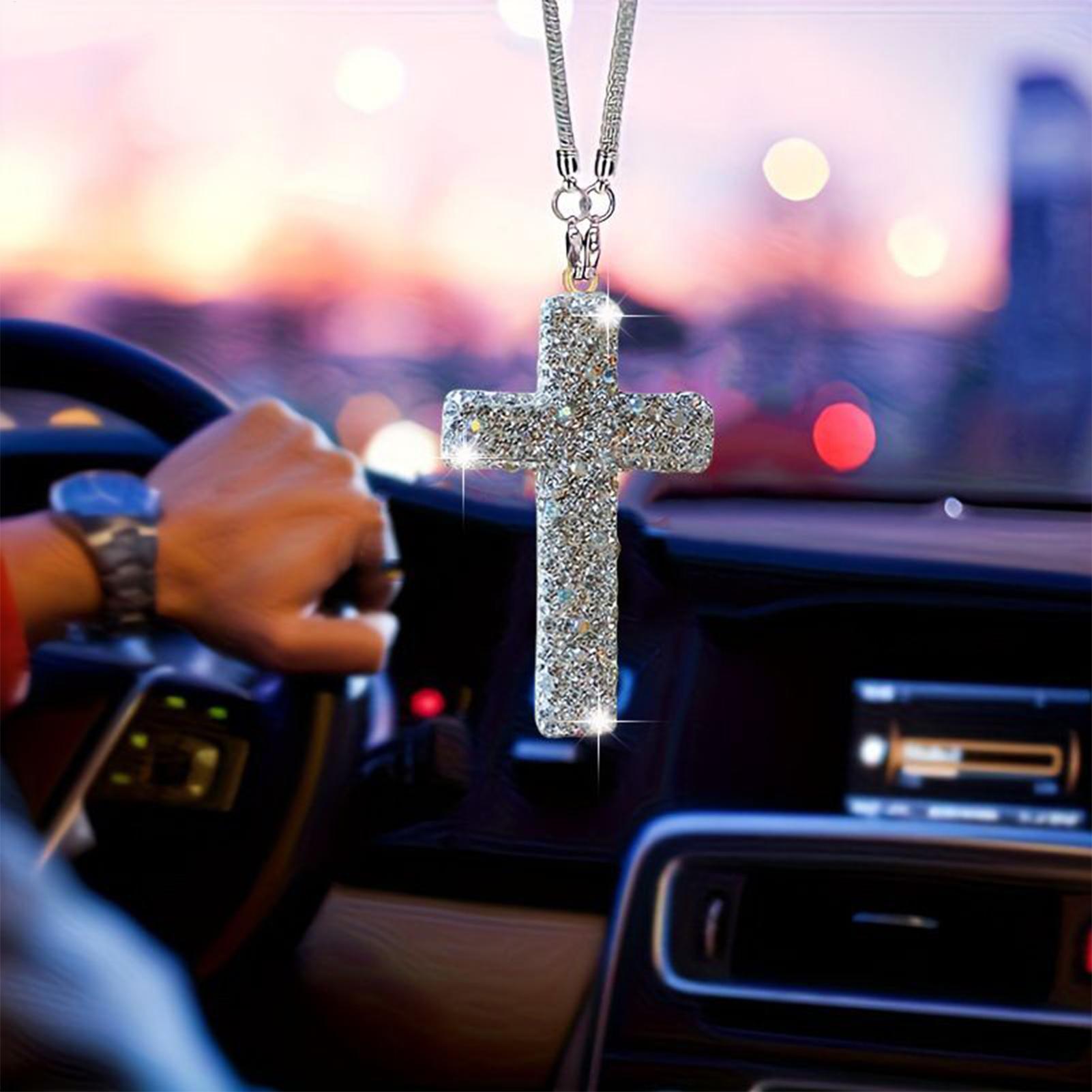 Espelho de carro decoração cri - Car Accessories For Women avaliação e preço